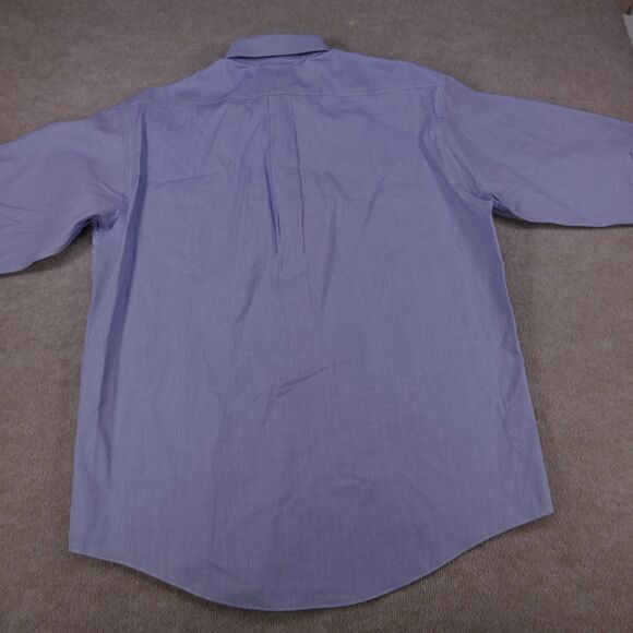 Jos A Bank Traveler Shirt Men 16 - 32 Blue  Button Down Long Sleeve - Picture 12 of 13